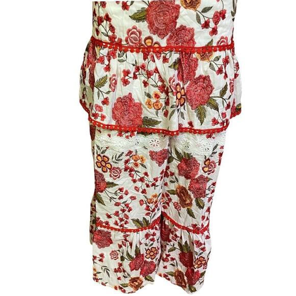 Beulah Style Tiered Rose Embroidered Maxi Dress Size S - Picture 5 of 13